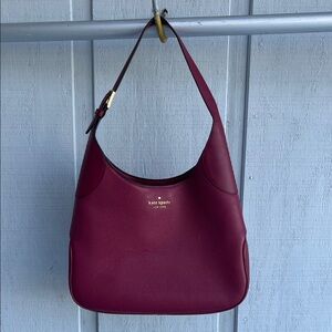 Kate Spade Aster Shoulder Bag Cranberry Cocktail Pebbled Leather EUC WKR00567